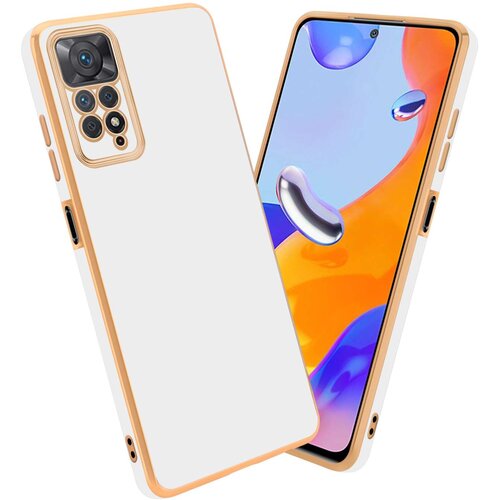 Cadorabo Ohi&scaron;je, združljivo z Xiaomi RedMi NOTE 11 PRO 4G / 5G in ble&scaron;čeča bela - zlata - Za&scaron;čitni ovitek iz prožnega silikona TPU in z za&scaron;čito kamere, (20860077) Cene