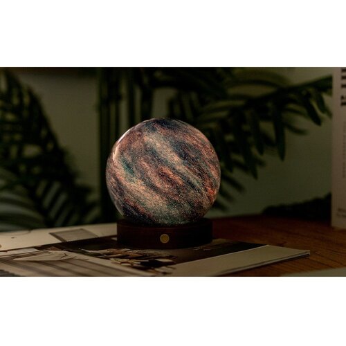 Gingko LED namizna svetilka v temni naravni barvi s steklenim senčilom (vi&amp;scaron;ina 13 cm) Galaxy Breeze &amp;ndash; Slike