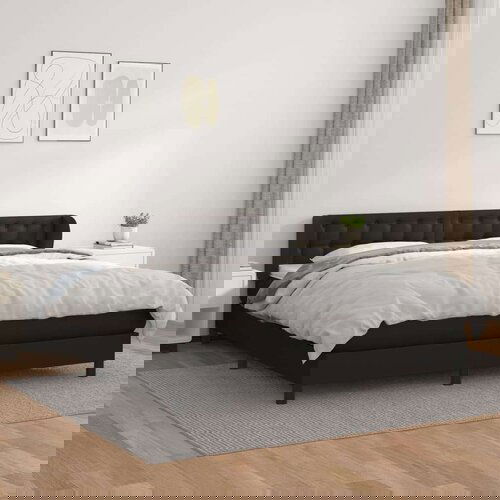  Box spring postelja z vzmetnico črn 180x200 cm umetno usnje, (20790019) Slike