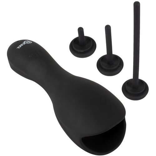 Rebel Glans Masturbator with 3 attachable Dilators Black Cene