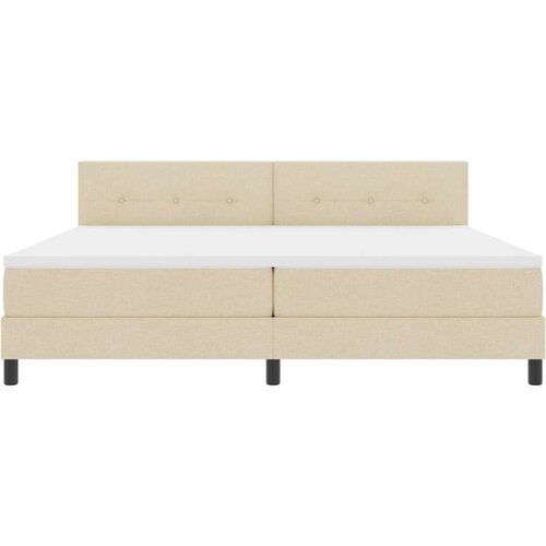  Okvir kreveta s madracem Bež Tkanina 200 x 200 cm Slike