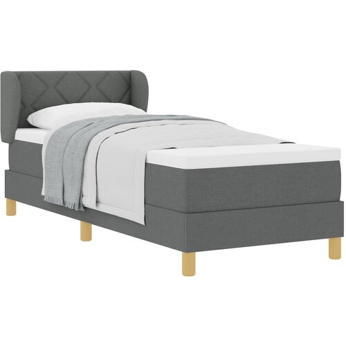 vidaXL Box Spring Postelja z Blazino v Temno Sivi, 80x200 cm, Tkanina Cene