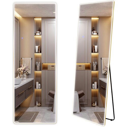 Rea Ogledalo LED Classico 50x160cm Brush Gold Slike
