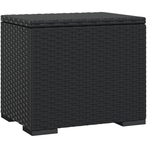  Otoman s jastukom crni 40 x 30 x 40 cm od poliratana Slike