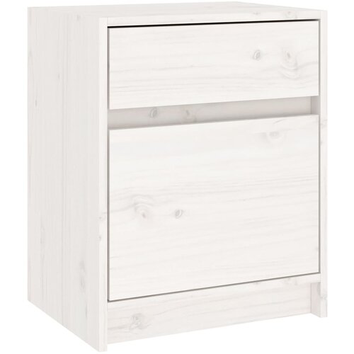 Maison Chic Nočna omarica - Nočna miza bela 40x31x50 cm trdna borovina, (21689534) Cene