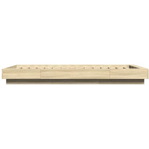  Okvir za krevet boja hrasta 100x200 cm od konstruiranog drva Smeđa 100 x 200 cm Slike