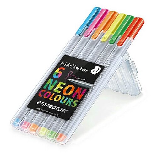 Staedtler Flomastri Fineliner Triplus, neonske barve, 6 kosov Slike