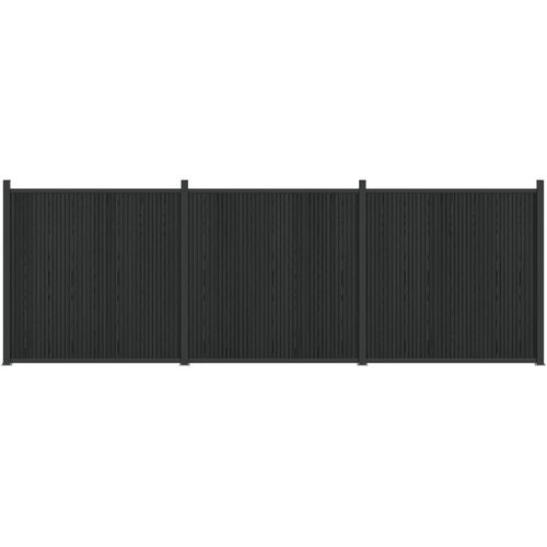vidaXL Panel ograde 3 kom. 530 x 186 5 cm WPC i aluminij Crna - Crna 526 x 186 cm Cene
