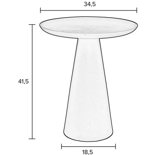 White Label Kovinska okrogla stranska mizica &amp;oslash; 34,5 cm Ringar &amp;ndash; Slike