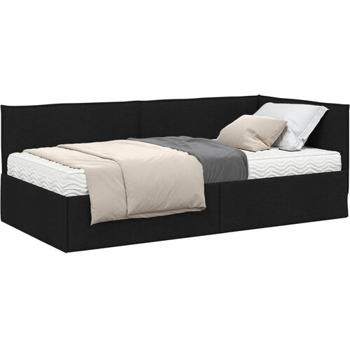 vidaXL Kutni krevetni okvir s madracem 2 pcs Zelena Bar&scaron;un - Crna 90 x 200 cm Cijene