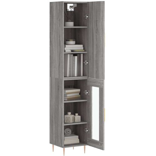 VidaXL Visoka komoda siva sonome 34 5x34x180 cm od konstruiranog drva Slike