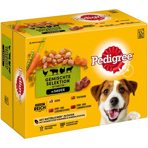 10 + 2 gratis! Pedigree vrečke v multi pakiranju 12 x 100 g  - V omaki Cijene