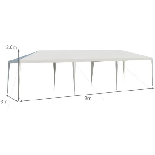 &amp;Scaron;otor za zabavo 3 m x 9 m, vodoodporen zunanji paviljon - bel Slike