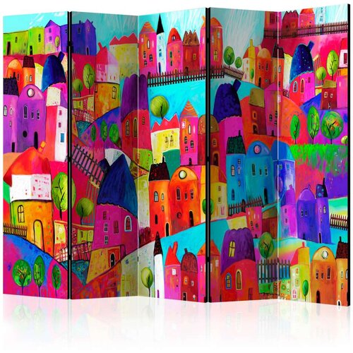  Paravan u 5 dijelova - Rainbow-hued town II [Room Dividers] 225x172 Slike