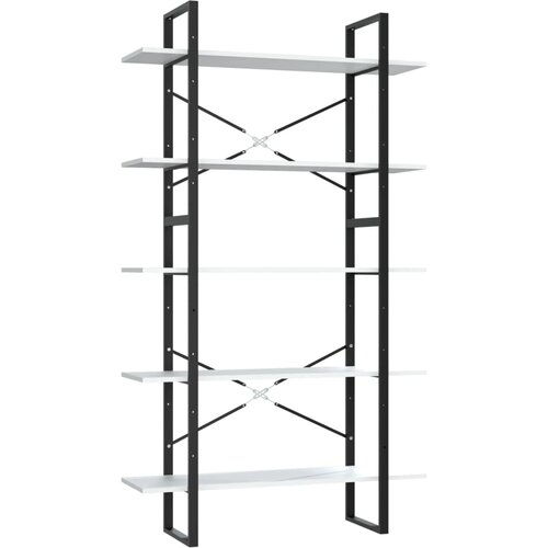  za knjige s 5 razina bijeli 100 x 30 x 175 cm drveni Slike