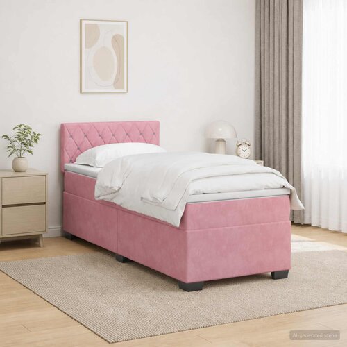  Krevet s box springom, madracem i LED-om Ružičasta 100 x 200 cm Cene