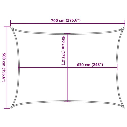  Jedro za za&amp;scaron;titu od sunca 160 g/m&amp;sup2; pravokutno 5x7 m HDPE Slike