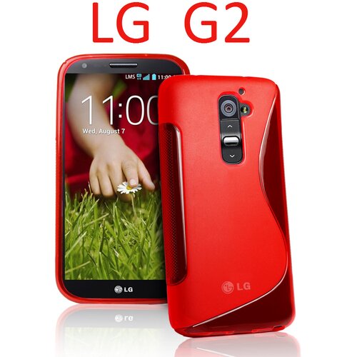  Gumijasti / gel etui S-Line za LG G2 - rdeči Slike