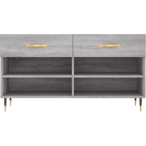  Klupa za cipele siva boja hrasta 102x35x55 cm konstruirano drvo Slike