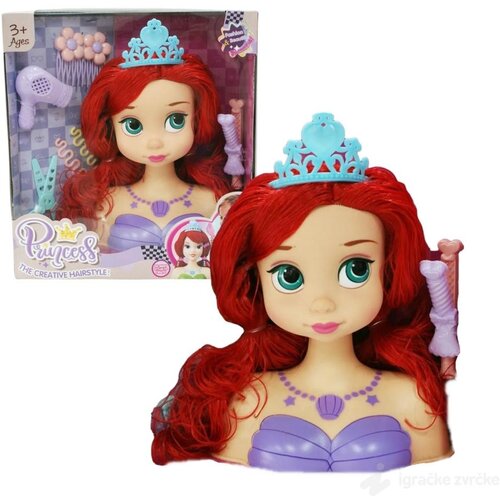 RAZNO Lutka glava za šminkanje i frizure PRINCESS Cene