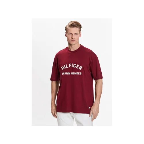 Tommy Hilfiger Majica Archive MW0MW31189 Bordo rdeča Relaxed Fit