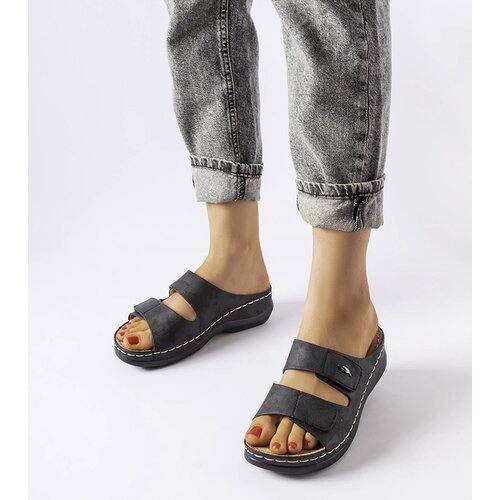 Gemre Black wedge sandals Fréchette Cene