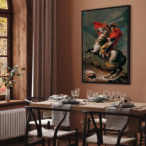  Slika - Jacques-Louis David &amp;ndash; Napoleon Crossing the Alps 80x120 U crnom drvenom okviru Slike