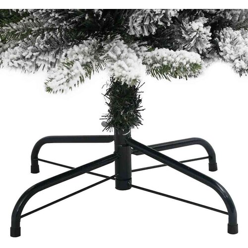 VidaXL Umjetno božićno drvce s stalakom Zelena i bijela 210 cm Slike
