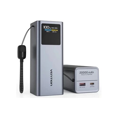 Vention Moćni prijenosni punjač powerbank sa displejom i USB 100W 20000mAh crni Cijene