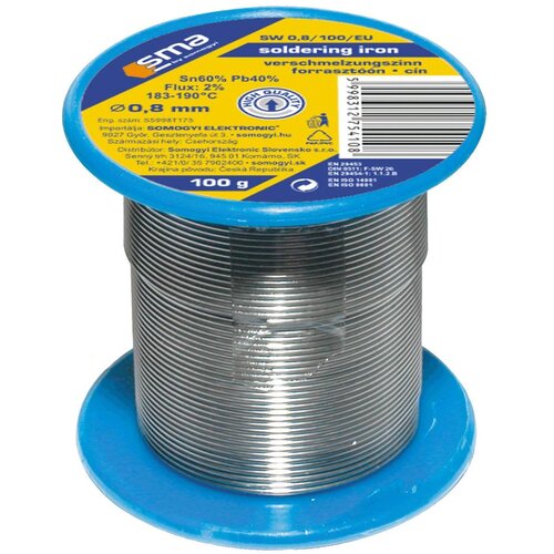 Tinol SMA Tinol za lemljenje, &Oslash;0.8 mm, 100g - SW 0.8/100 Cijene
