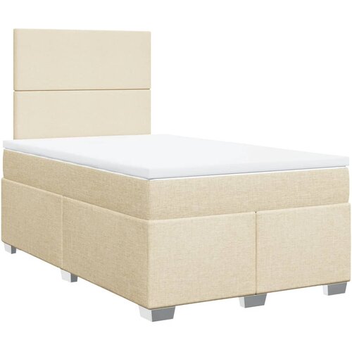 VidaXL Box spring postelja z vzmetnico krem 120x190 cm blago, (21307541) Slike