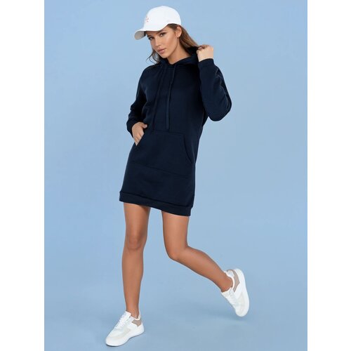 DStreet Bluza damska długa z kapturem oversize TIMMY granatowa Cene