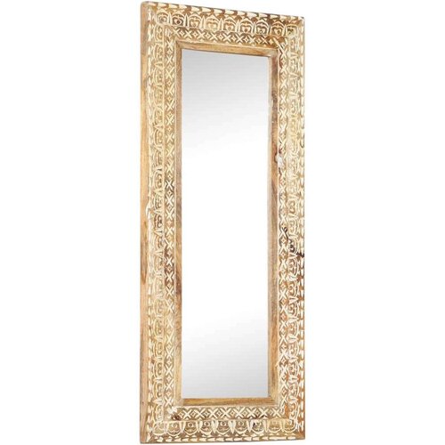 VidaXL Ručno izrezbareno ogledalo 110 x 50 x 2,6 cm masivno drvo manga Slike