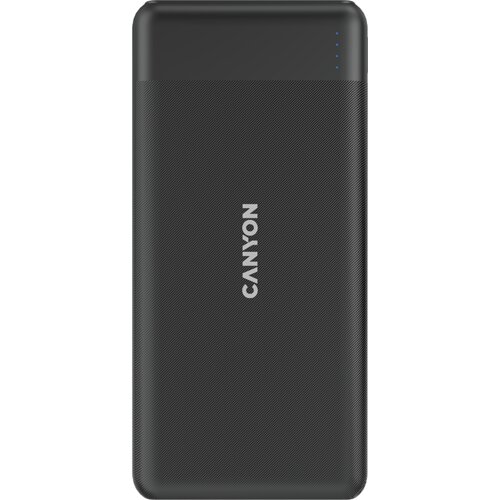 Canyon PB-109 Power bank 10000mAh Li-poly battery, Input Lightning &amp;amp;Type C : 5V/2A, 9V/2A PD 18W(Max), Output Type C 5V/3A,9V/2.2A,12V/1.5A 20W, Output USB A:5V3A,9V2A,12V1.5A,18W quick charging cable 0.3m, 144*68*16mm, 0.24kg, Black Slike