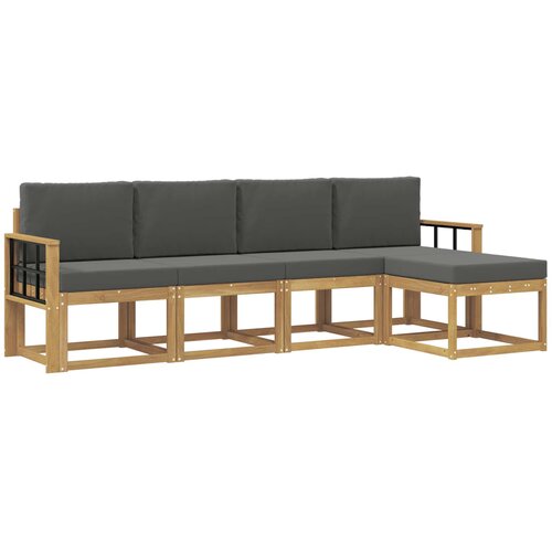 vidaXL Zunanja garnitura za sedenje z blazino 5 pcs Bela in antracit, (5000280607) Cene