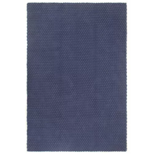 Tepih pravokutni modri 120x180 cm pamučni