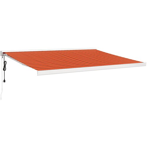 Tenda na uvlačenje narančasto-smeđa 4 x 3 m tkanina i aluminij Slike
