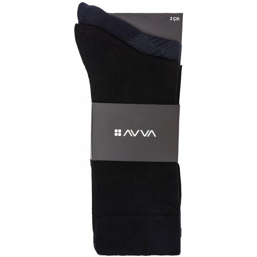 Avva Men's Black Patterned 2-Pack Socks Slike