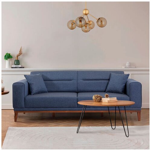 Atelier Del Sofa Temno modra raztegljiva sedežna garnitura 223 cm Liones – Cene
