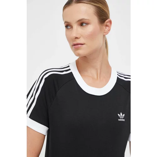 Adidas Bombažna kratka majica črna barva