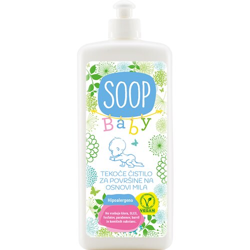 Powerpool SOOP BABY TEKOČE ČISTILO ZA POVR&amp;Scaron;INE NA OSNOVI MILA - 1 L, (21637178) Slike