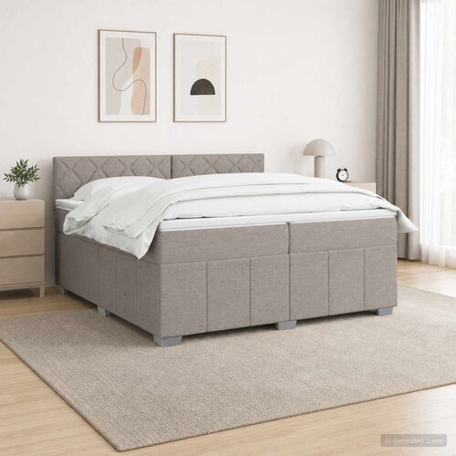  Boxspring krevet s madracem Sivosmeđa 200 x 200 cm Tkanina Cijene
