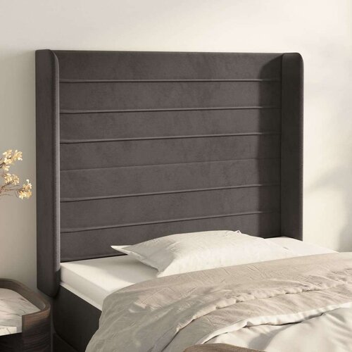  Uzglavlje s ušima tamnosivo 83x16x118/128 cm baršunasto Cijene