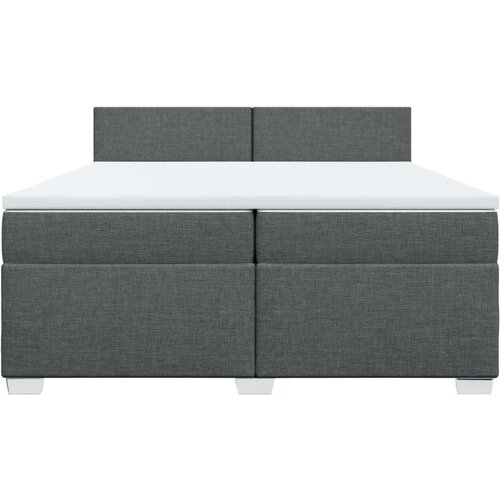 VidaXL Krevet s oprugama i madracem tamnosivi 200 x 200 cm od tkanine Slike