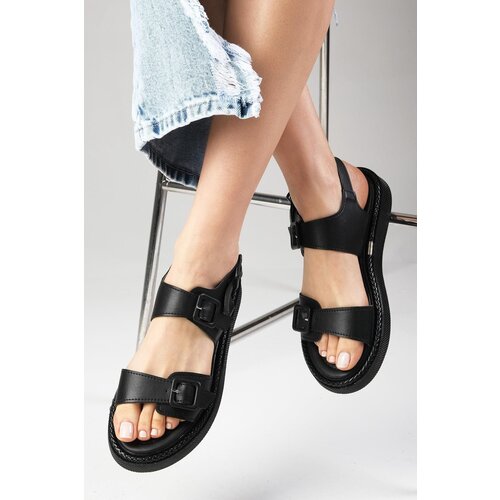 Mio Gusto Nova Black Color Double Strap Women's Sandal Cene