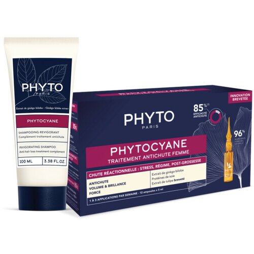 Phyto cyane reactional tretman protiv opadanja kose za žene, 12 x 5 ml + šampon gratis Cene
