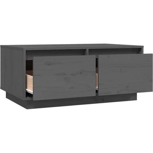  Stolić za kavu sivi 80 x 50 x 35 cm od masivne borovine Slike
