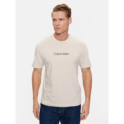 Calvin Klein Majica Hero K10K111346 Bež Regular Fit