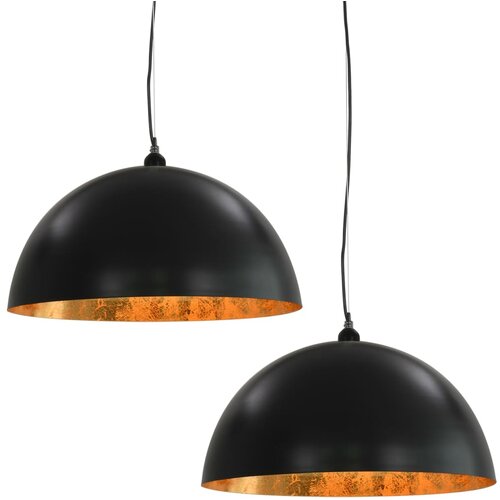  Stropne svjetiljke 2 kom crno-zlatne polukuglaste 50 cm E27 Cijene
