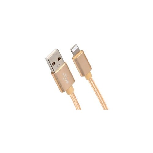 X Wave kabl usb iphone 2M 3A,lightning aluminium,upleteni zlatni Cene